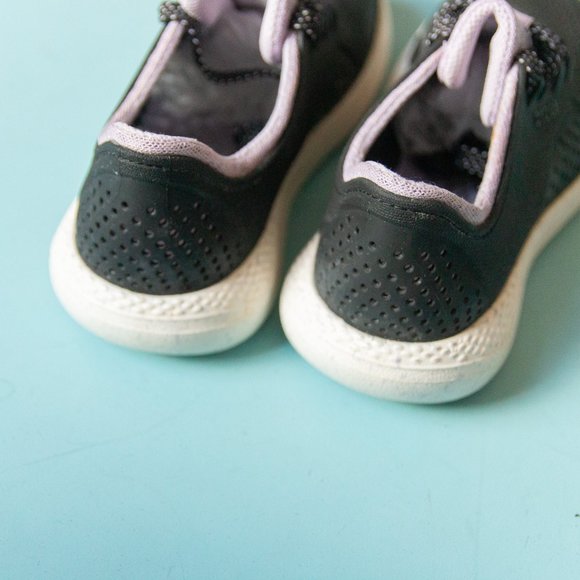 Crocs LiteRide Black Purple Rubber Athletic Lace Up Sneakers Size W 8 - Picture 5 of 9